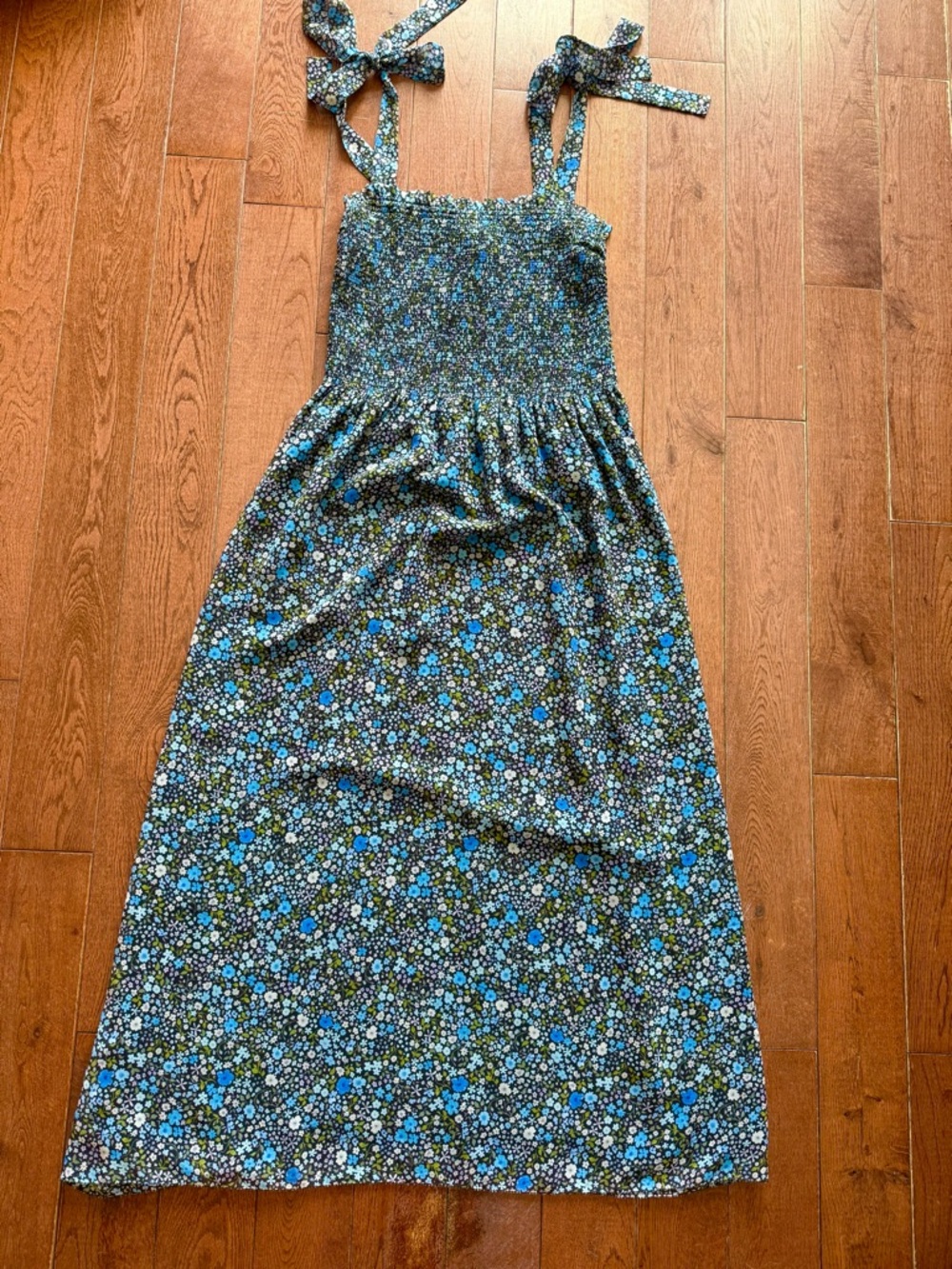 Wilfred golden hour blue floral midi dress chiffon - Picture 1 of 3